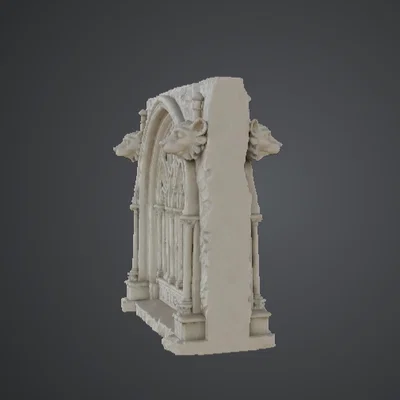 Tấm Tường Nhà Thờ Gothic – Mặt Tiền Terrain Cửa Sổ Vòm Chạm Khắc