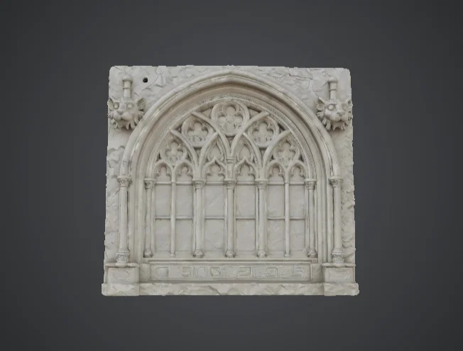 Tấm Tường Nhà Thờ Gothic – Mặt Tiền Terrain Cửa Sổ Vòm Chạm Khắc - Image 3