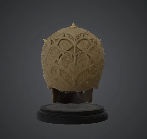 Tượng Bán Thân Đầu Lâu Đội Vương Miện Hoa Văn (Ornate Crowned Skull Bust) - Image 3