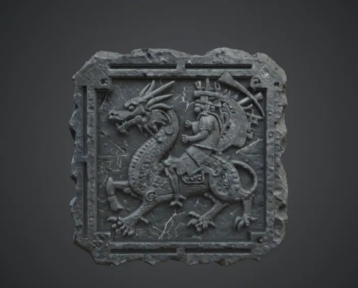 Gạch Đá Phù Điêu Rồng – Panel Tường Hộ Vệ Cổ Đại - Image 1