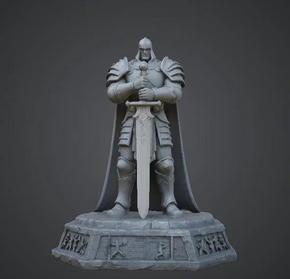 Tượng Vua Bọc Giáp – Quân Vương Chiến Binh Trung Cổ Fantasy - Image 1