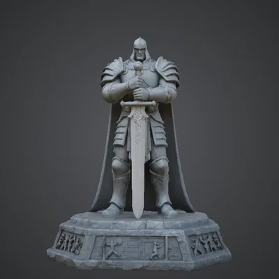 Tượng Vua Bọc Giáp – Quân Vương Chiến Binh Trung Cổ Fantasy