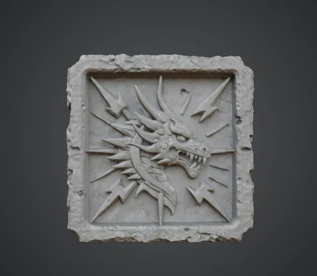 Phiến phù điêu Rồng & Tia Sét (Dragon Lightning Relief Tile) - Image 1