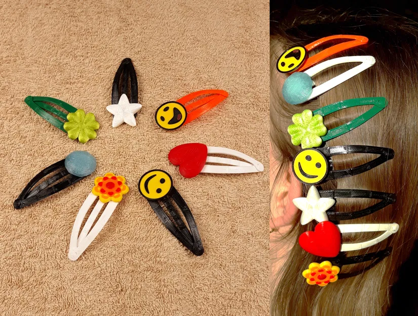 Kẹp tóc Snap (Snap hair clip) in 3D - Image 1