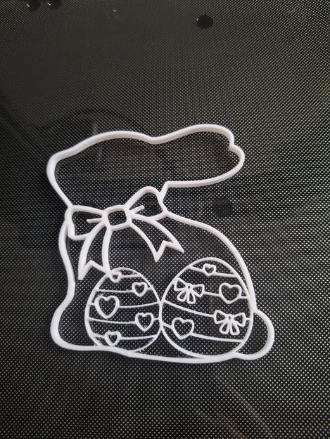 Zajíc s mašlí (Thỏ 2D đeo nơ) – in PLA Basic - Image 1