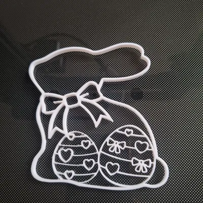 Zajíc s mašlí (Thỏ 2D đeo nơ) – in PLA Basic