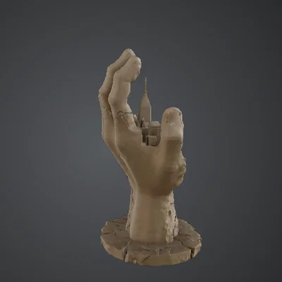 Bàn Tay Đá Khổng Lồ Nâng Thành Phố (Colossal Stone Hand Holding City)