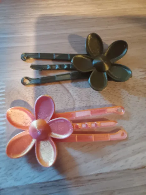 Kẹp tóc bấm hình bông hoa (Flower snap hair pin) - Image 1