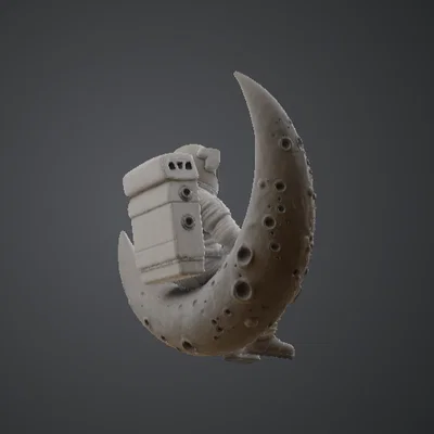 Phi hành gia ngồi trên trăng lưỡi liềm