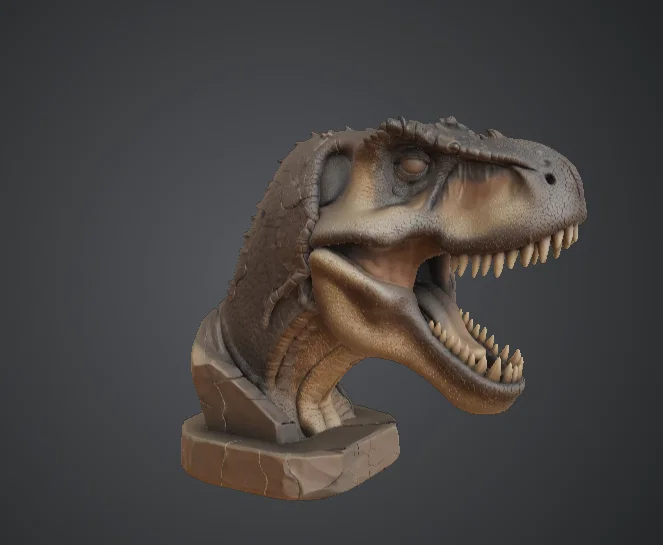 Tượng Bán Thân T-Rex Gầm Thét – Khủng Long Tyrannosaurus Rex - Image 1