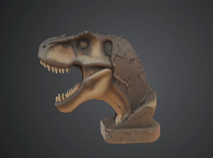 Tượng Bán Thân T-Rex Gầm Thét – Khủng Long Tyrannosaurus Rex - Image 2