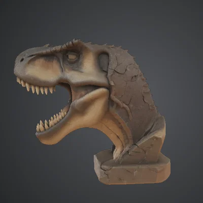 Tượng Bán Thân T-Rex Gầm Thét – Khủng Long Tyrannosaurus Rex