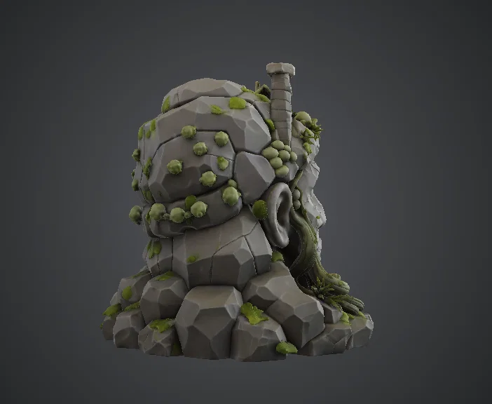 Đầu Vệ Thần Rừng Cổ Đại – Tàn Tích Đá Phủ Dây Leo - Image 3