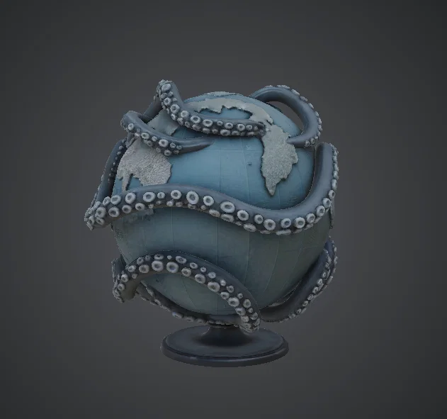 Tượng Địa Cầu Kraken – Thế Giới Bị Xúc Tu Quấn Chặt - Image 1