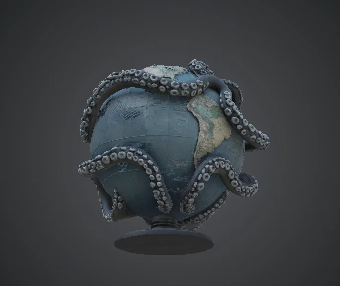 Tượng Địa Cầu Kraken – Thế Giới Bị Xúc Tu Quấn Chặt - Image 2