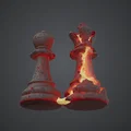 Vua & Tốt Cờ Vua Dung Nham Nứt Vỡ – Phong Cách Lava Fantasy - Thumbnail 2