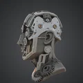 Tượng Bán Thân Nửa Người Nửa Máy – Khuôn Mặt Chia Đôi Cybernetic Sci‑Fi - Thumbnail 2