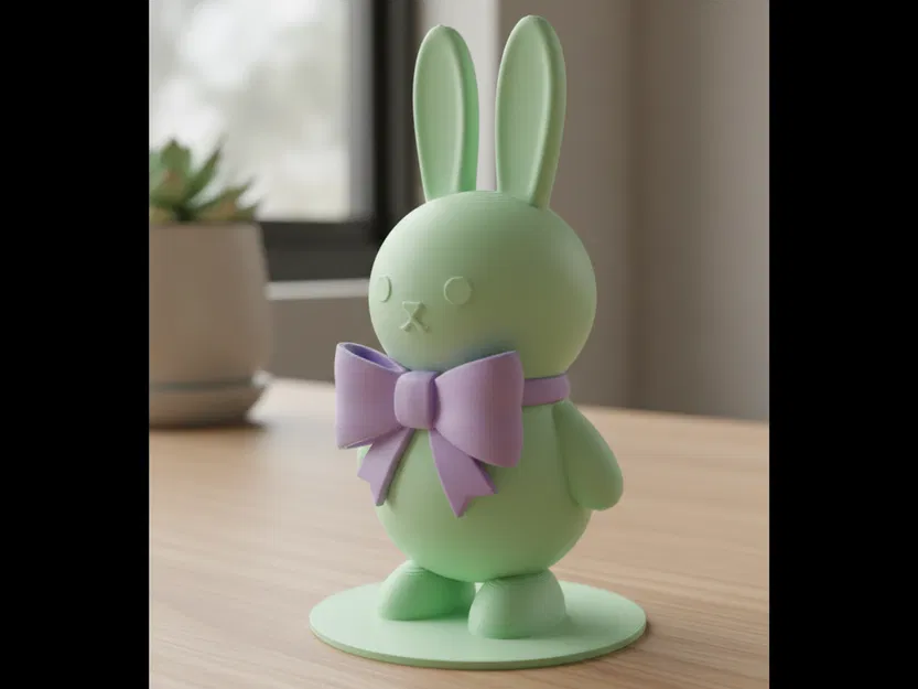 Tượng Thỏ Phục Sinh Đeo Nơ - Image 1