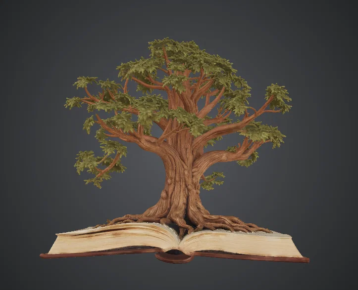 Cây Mọc Từ Quyển Sách Mở (Tree Growing from Open Book) - Image 1