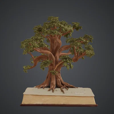 Cây Mọc Từ Quyển Sách Mở (Tree Growing from Open Book)