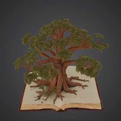 Cây Mọc Từ Quyển Sách Mở (Tree Growing from Open Book)