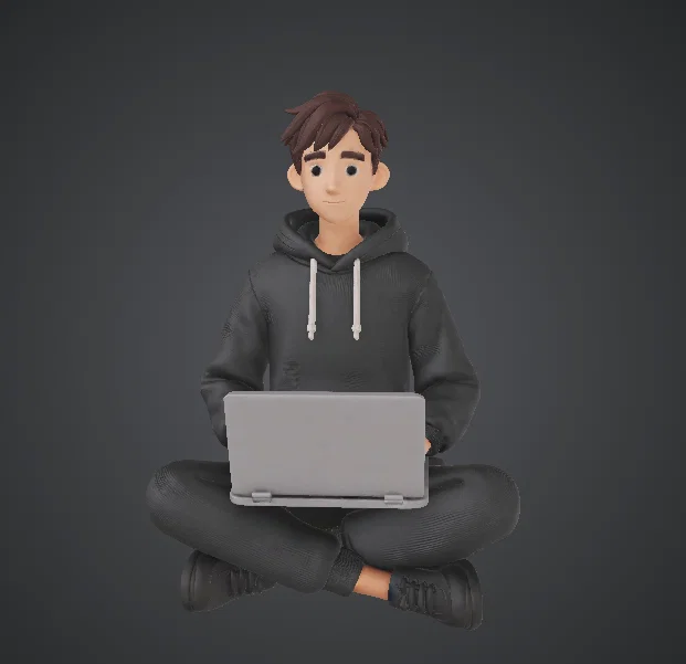 Cậu Thiếu Niên Cách Điệu Cùng Laptop - Image 1