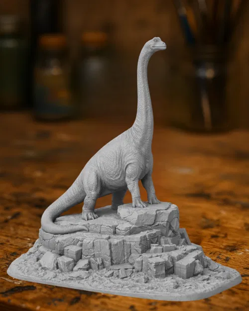 Diorama Brachiosaurus Trên Vách Đá – Trưng Bày Khủng Long Hùng Vĩ - Image 1