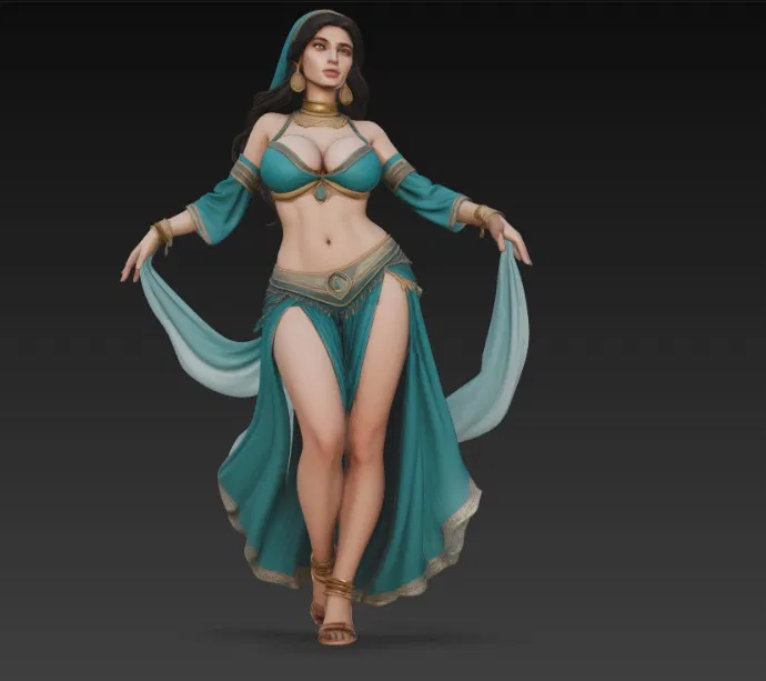 Cô gái Ả Rập gợi cảm ngực lớn đang múa bụng - Image 3