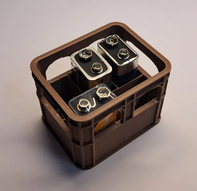 Khay giữ pin 9V kiểu thùng bia (Creo, STEP) - Image 1