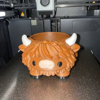 Chậu trồng cây & tô đựng kẹo Bò Highland dễ thương (nhiều phần)