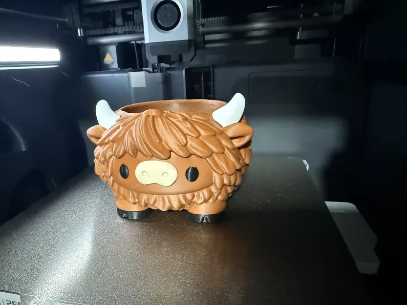 Chậu trồng cây & tô đựng kẹo Bò Highland dễ thương (nhiều phần) - Image 3