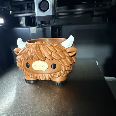 Chậu trồng cây & tô đựng kẹo Bò Highland dễ thương (nhiều phần)