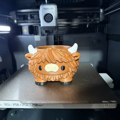 Chậu trồng cây & tô đựng kẹo Bò Highland dễ thương (nhiều phần)