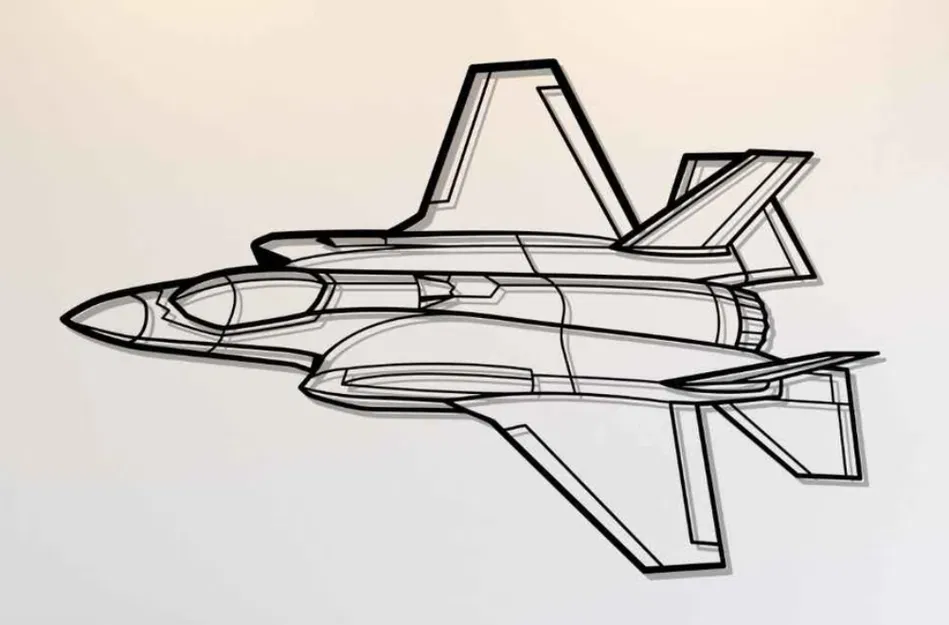 Tranh treo tường góc Lockheed Martin F-35A Lightning II (Silhouette) - Image 1