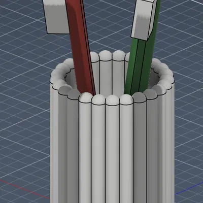 Ống đựng bàn chải/Cốc phòng tắm gân hiện đại (Modern Ribbed)