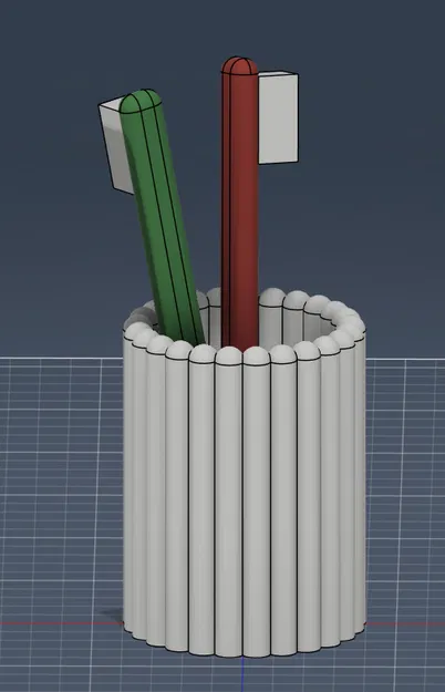 Ống đựng bàn chải/Cốc phòng tắm gân hiện đại (Modern Ribbed) - Image 2