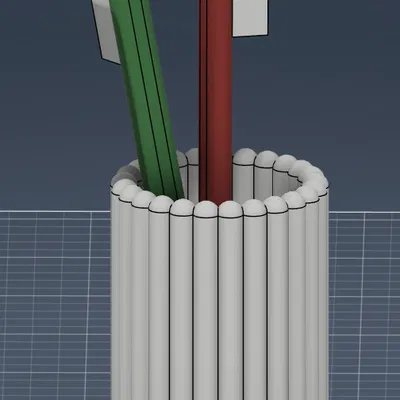 Ống đựng bàn chải/Cốc phòng tắm gân hiện đại (Modern Ribbed)