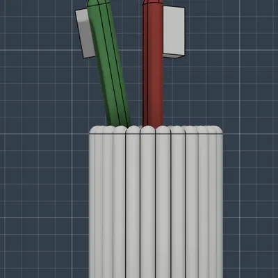 Ống đựng bàn chải/Cốc phòng tắm gân hiện đại (Modern Ribbed)