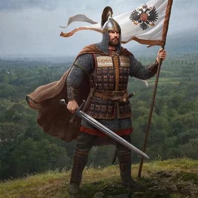 Kỵ Sĩ Nga Cầm Cờ (The Russian Knight with flag)