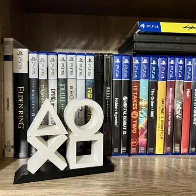 Kệ trưng bày biểu tượng nút tay cầm – cảm hứng PlayStation