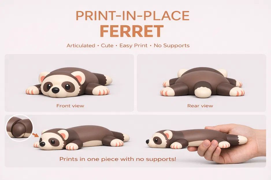 Móc khóa Chồn sương nhỏ xinh, linh hoạt (Ferret Keychain) - Image 1