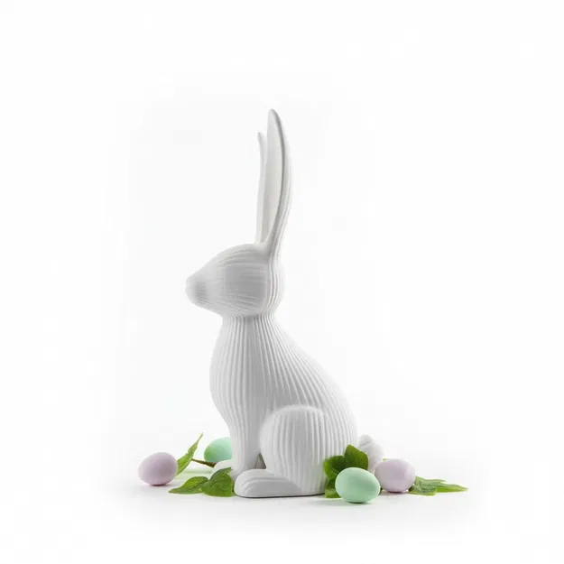 Đồ trang trí thỏ Phục Sinh hiện đại dạng gân (ribbed) - Image 3