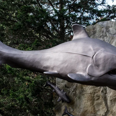 Tượng dunkleosteus tại Rocky River Nature Center