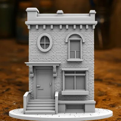 Mô hình Townhouse Victorian mini – Mặt tiền đá trưng bày