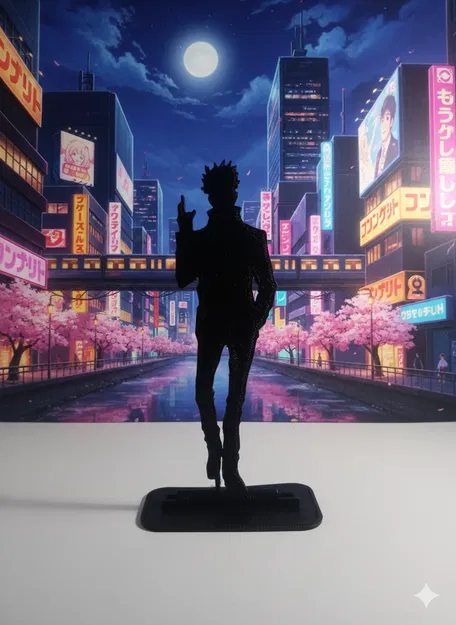 Silhouette Satoru Gojo – Mẫu trưng bàn dễ in 3D (Không cần supports) - Image 2