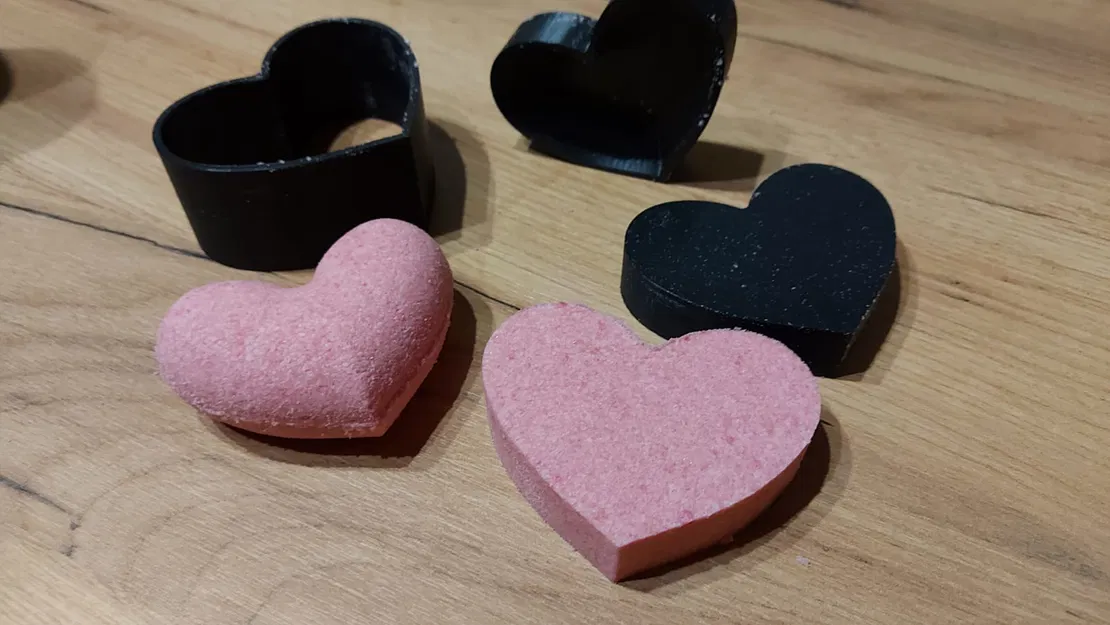 Khuôn Bath Bomb Trái Tim 2-trong-1 | Bản 2D & 3D - Image 8