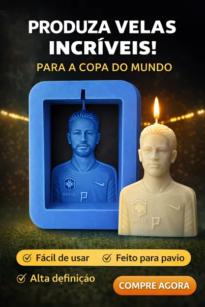 Khuôn Nến World Cup – Tuyển Brazil (Molde Vela da Copa do Mundo seleção brasileira) - Image 1