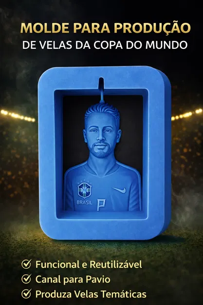 Khuôn Nến World Cup – Tuyển Brazil (Molde Vela da Copa do Mundo seleção brasileira) - Image 2