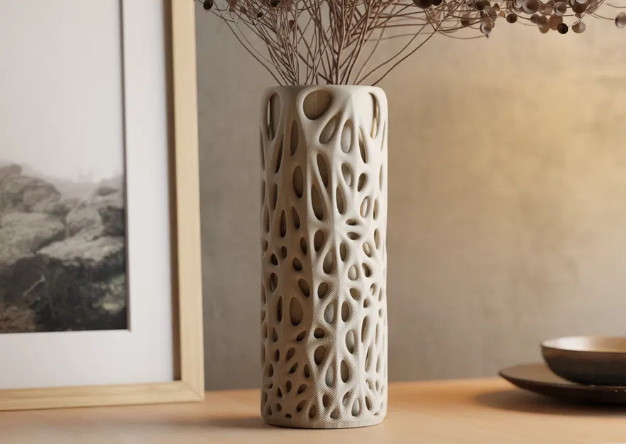 DECIMATED VASE – Bình hoa lưới organic 2 lớp - Image 3