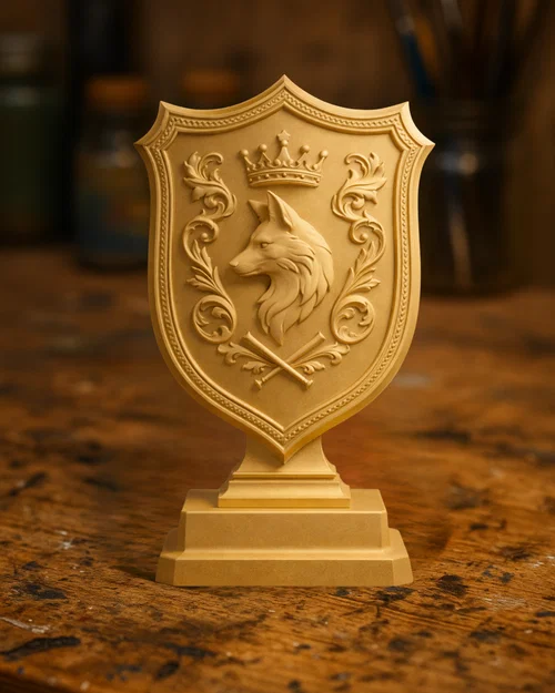 Huy Hiệu Sói Hoàng Gia – Biểu Tượng Khiên Heraldic - Image 1